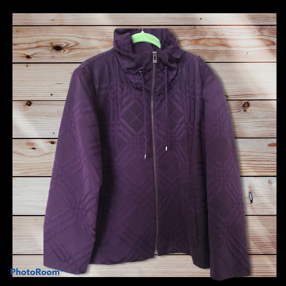 Chico’s Swing Jacket ZIP Plum Gorgeous Size 3